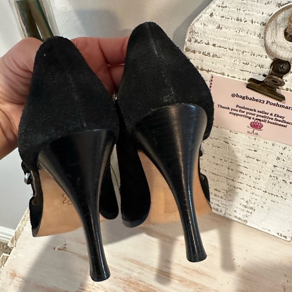 🍁Michael Kors Black Suede heels. 6.5M - Picture 4 of 6